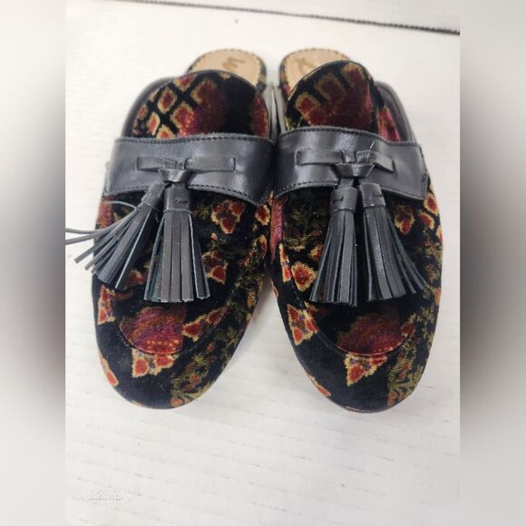 Sam Edelman Black Paris Patchwork Mule Loafers Womens 5.5 Pre-owned - Picture 1 of 11